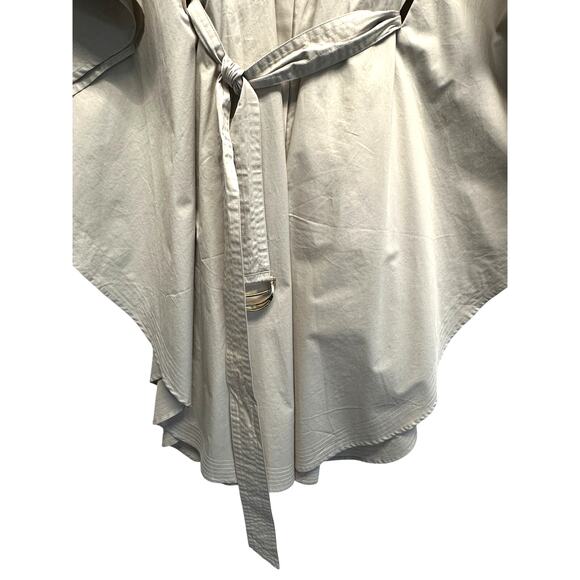 Halston Beckett Dress in Cotton Poplin Light Taupe Size 12 NWT - Picture 3 of 11